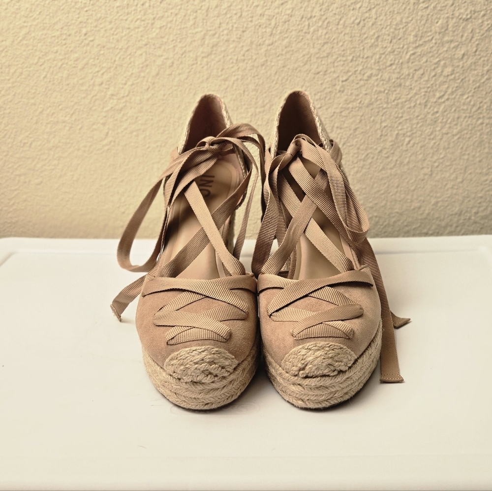 INC International Concepts Tan Espadrille Wedges